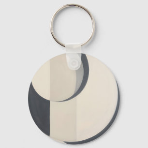 Porte-clés Art minimaliste Cercles Noir Blanc