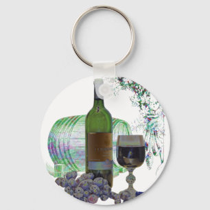 Porte-clés Art moderne de vin et de raisins