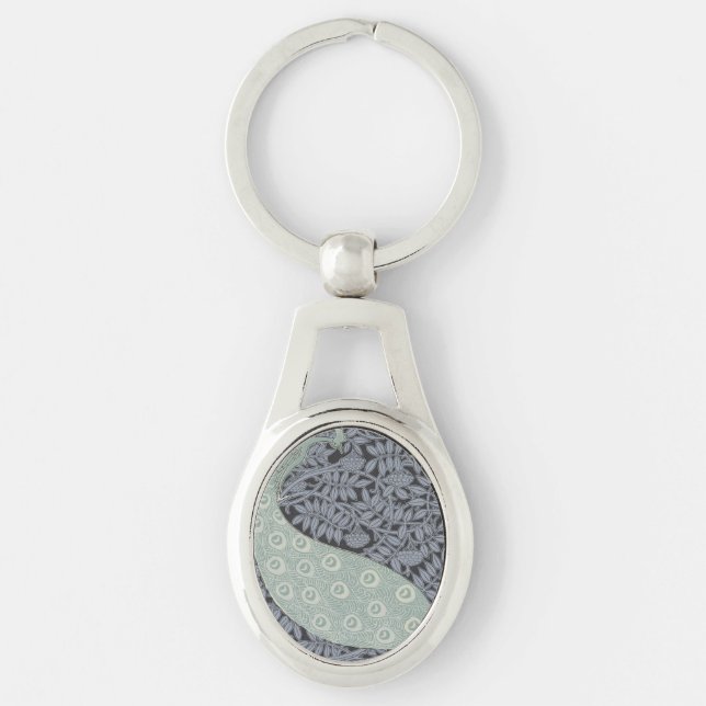Porte-clés Art Nouveau Peacock Classic Vintage Bird (Devant)