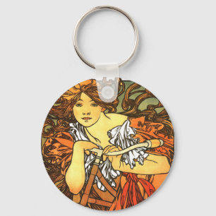 Porte-clés Art Nouveau Vélo Mucha Art