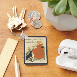 Porte-clés Art nouveau victorien antique, Fille aux chats de 