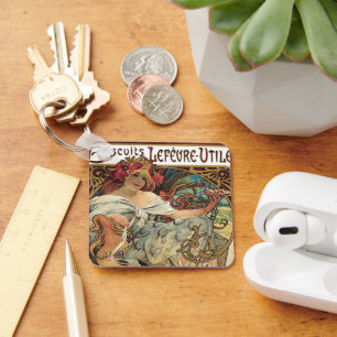 Porte-clés Art nouveau vintage victorien par Alphonse Mucha