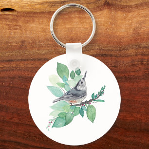 Porte-clés Art Nuthatch à poitrine blanche