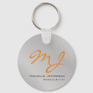 Porte-clés Artiste de maquillage branché Silver Grey Orange M