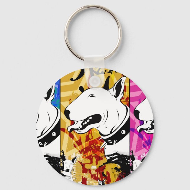 Porte-clés Artistic Bull Terrier Chien race Design (Recto)