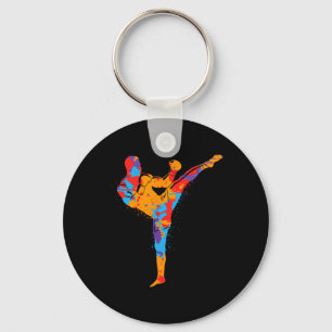 Porte-clés Arts martiaux Muay Thai Kickboxer coloré garçons K