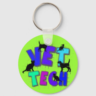 Porte-clés Artsy Vet Tech Cadeaux, dessin unique artiste dess