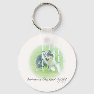 Porte-clés Artwork Australian Shepherd Agility Keychain
