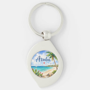 Porte-clés Aruba île caraïbe néerlandaise souvenir de voyage 