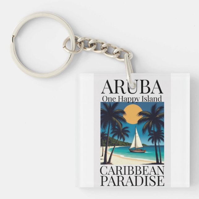 Porte-clés Aruba, une île heureuse (Devant)