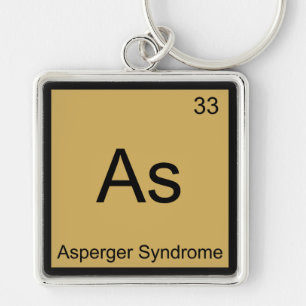 Porte-clés As - Syndrome d'Asperger Funny Chimie Élément Tee