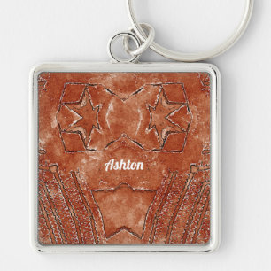 Porte-clés ASHTON ~ Noir blanc Brown ~ Cercle de clé
