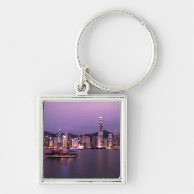 Porte-clés Asie, Chine, Hong Kong, horizon urbain et (Devant)