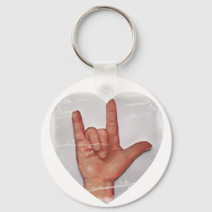 PORTE-CLÉS ASL "JE VOUS AIME" CARDIAQUE #2