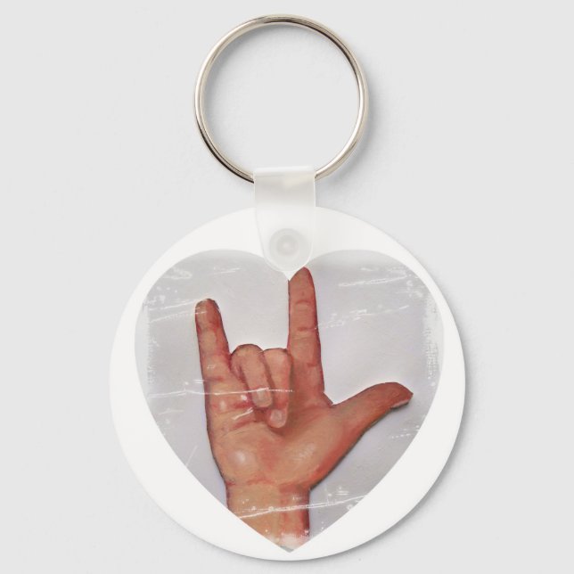 PORTE-CLÉS ASL "JE VOUS AIME" CARDIAQUE #2 (Recto)