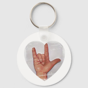 PORTE-CLÉS ASL "JE VOUS AIME" CARDIAQUE #2