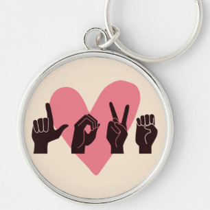 Porte-clés ASL Love IV - Saint Valentin