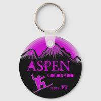 Aspen Colorado violet snowboard art porte - clé