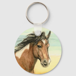 Porte-clés "Assateague Pony" Cheval Porte - clé d'art