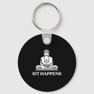 Porte-clés Assieds-Toi ! Drôle Yoga Bouddha Gym Cadeau