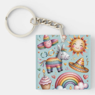 Porte-clés Assiettes en Papier de Fête à Motif Géométrique Ro