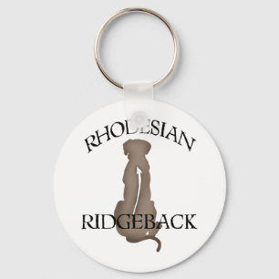 Porte-clés Assis Rhodesian Ridgeback avec texte