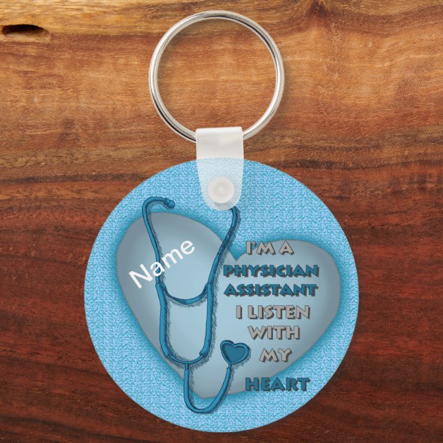 Porte-clés Assistant du médecin du coeur bleu (Recto)