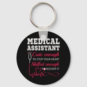 Porte-clés Assistant Médicale Mignonne Infirmière Stop Coeur
