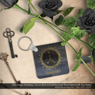 Porte-clés Astrologie du zodiaque foncé : Cancer Black Gold N