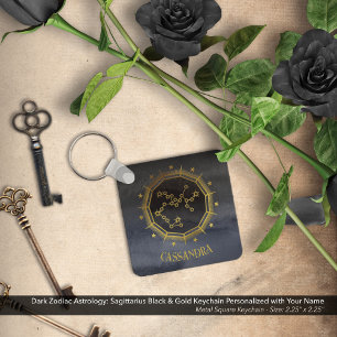 Porte-clés Astrologie zodiaque foncée : Sagittaire Black Gold