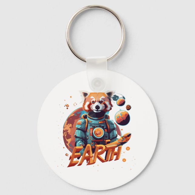 Porte-clés astronaute de panda rouge (Recto)