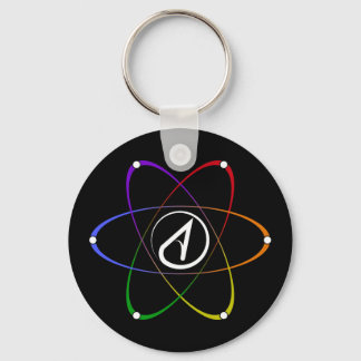 Porte-clés Atheist Atom Symbol Rainbow White