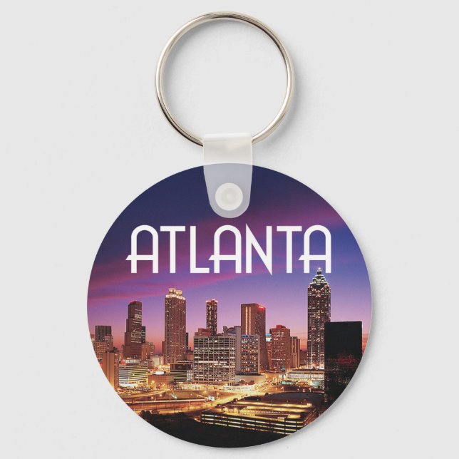 Porte-clés Atlanta, Géorgie City skyline la nuit (Recto)