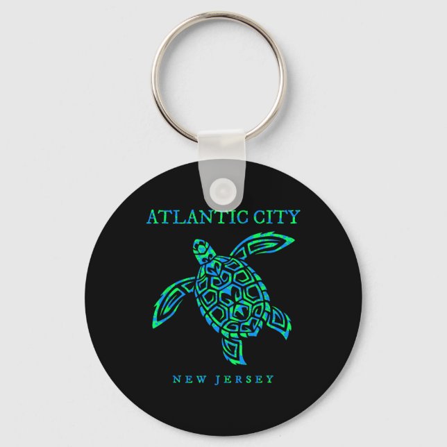 Porte-clés Atlantic City New Jersey Sea Turtle Boys Girls Tod (Recto)