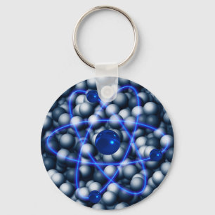 Porte-clés atome bleu