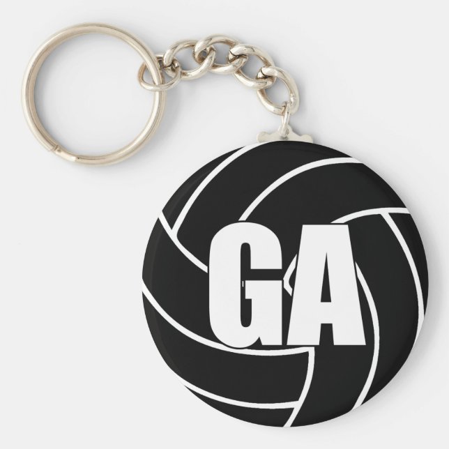 Porte-clés Attaque aux objectifs de netball Bague à clé GA (Devant)