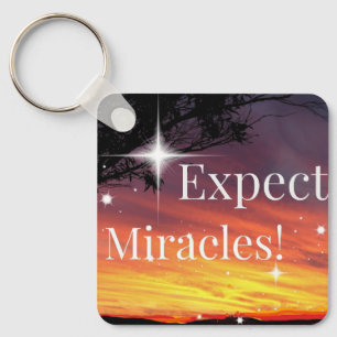 Porte-clés Attendez-vous à Miracles Sparkle Sunset Inspiratio