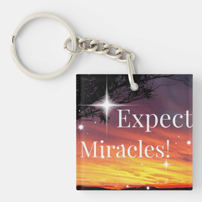 Porte-clés Attendez-vous à Miracles Sparkle Sunset Inspiratio (Devant)