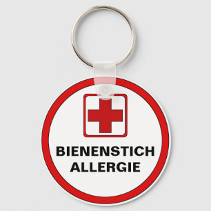 Porte-clés Attention - Allergie aux abeilles