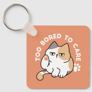 Porte-clés Attitude de chat paresseux – Trop blasé pour s'en 