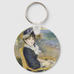 Porte-clés Au bord de la mer, portrait de peinture à l'huile,