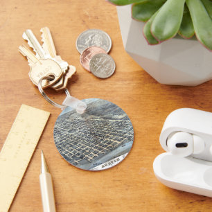 Porte-clés Austin, Texas Antique Aerial City Carte de 1873