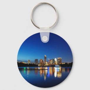 Porte-clés Austin Texas Downtown Night Skyline Ladybird Lake