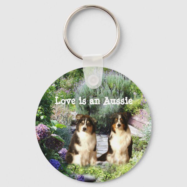 Porte-clés Australian Shepherd Garden Porte - clé (Recto)