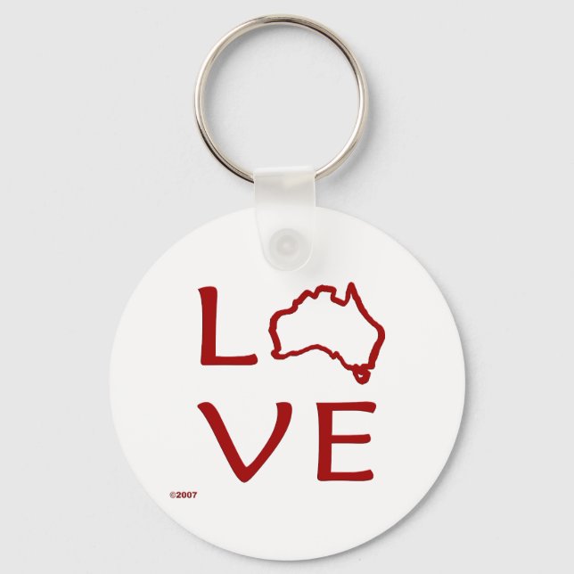 Porte-clés Australie T-shirts et cadeaux, Love Australia! (Recto)