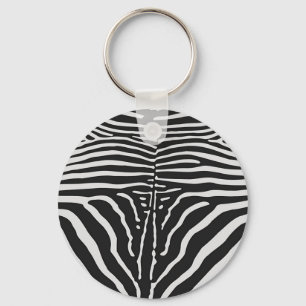 Porte-clés Authentic Zebra Skin Print - noir blanc strié