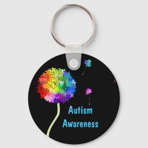 Porte-clés Autism Awareness Puzzle Dandelion Keychain