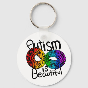 Porte-clés Autism is Beautiful   Rainbow Infinity Symbol  Key