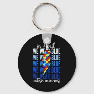 Porte-clés Autisme Arc-en-ciel En Avril Nous Portons Bleu Aut