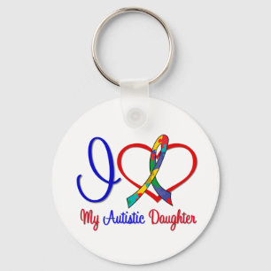 Porte-clés Autisme J'Aime Ma Fille Autiste